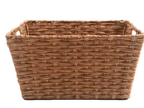 Premium Rectangular PE Resin Basket with Cut-out Handles
